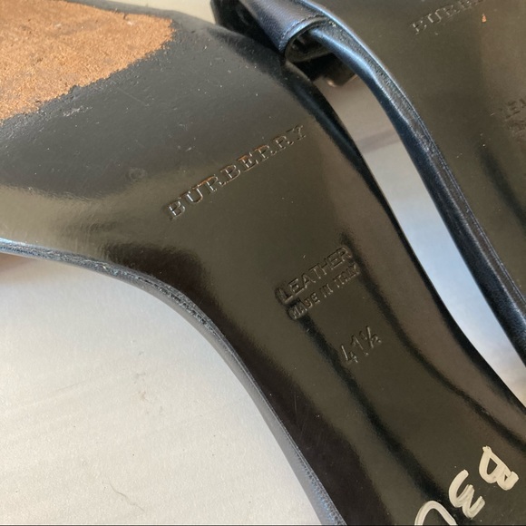 Burberry Leather Buckle Heels Open Toe 41.5 11.5 - Picture 8 of 8